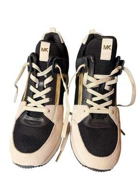 Michael Kors Georgie Women's Low Top Sneakers Black/Cream/Gold